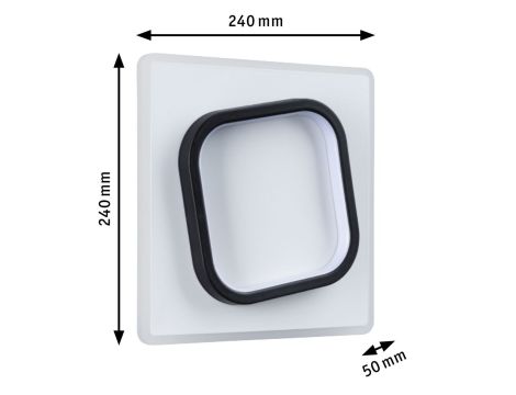 Lampa ścienna 2FORM LED 13W/9W 1600lm/1125lm IP44 240x240mm 4000K 230V IP20 biały/ czarny / tworzywo sztuczne - 10