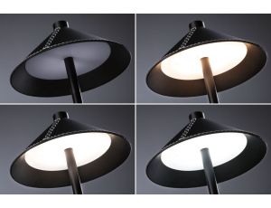 Lampka stołowa akumulatorowa PELLINI LED DIM USB-C 2W 300lm 3000/4000/6500K IP20 czarny matowy / materiał / metal - image 2