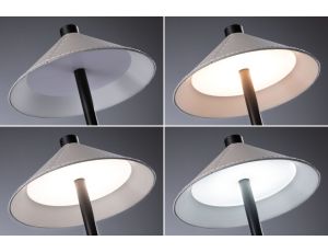 Lampka stołowa akumulatorowa PELLINI LED DIM USB-C 2W 300lm 3000/4000/6500K IP20 czarny matowy / materiał beż / metal - image 2