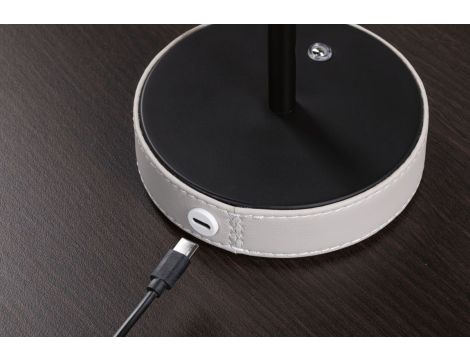 Lampka stołowa akumulatorowa PELLINI LED DIM USB-C 2W 300lm 3000/4000/6500K IP20 czarny matowy / materiał beż / metal - 11