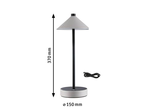 Lampka stołowa akumulatorowa PELLINI LED DIM USB-C 2W 300lm 3000/4000/6500K IP20 czarny matowy / materiał beż / metal - 14