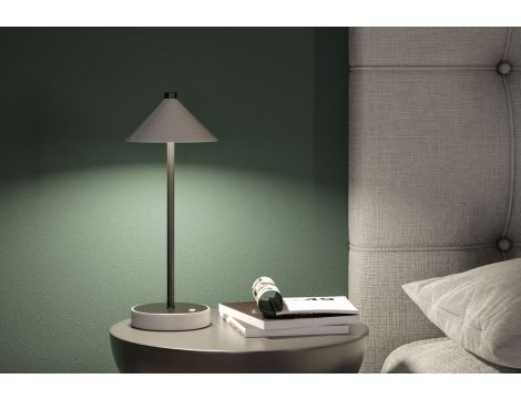 Lampka stołowa akumulatorowa PELLINI LED DIM USB-C 2W 300lm 3000/4000/6500K IP20 czarny matowy / materiał beż / metal - 13