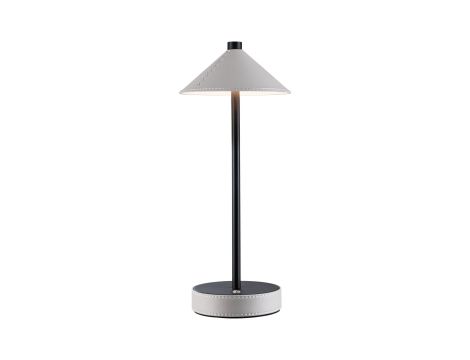 Lampka stołowa akumulatorowa PELLINI LED DIM USB-C 2W 300lm 3000/4000/6500K IP20 czarny matowy / materiał beż / metal
