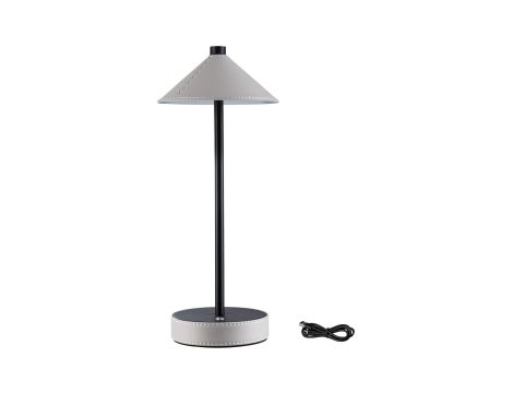 Lampka stołowa akumulatorowa PELLINI LED DIM USB-C 2W 300lm 3000/4000/6500K IP20 czarny matowy / materiał beż / metal - 9