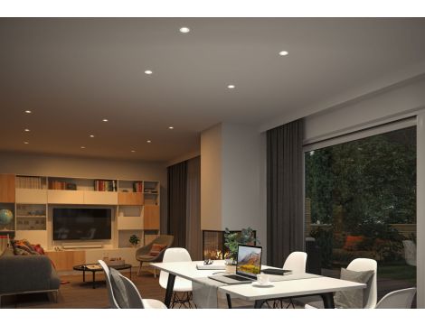 Zestaw wychylnych opraw wpuszczanych LED Nova Coin SH Zigbee RGBW  DIM okrągła 84mm 100° 3x6W 3x500lm 2200 - 6500 K IP23 230V Biały mat / aluminium - 8