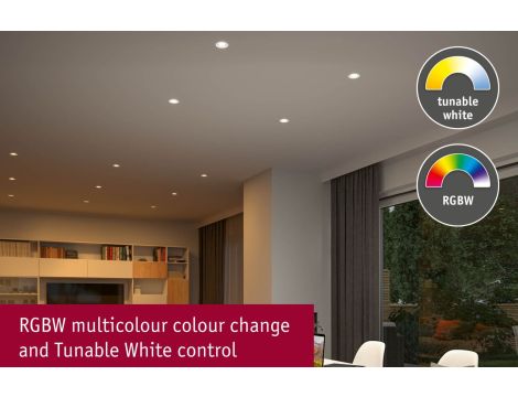 Zestaw wychylnych opraw wpuszczanych LED Nova Coin SH Zigbee RGBW  DIM okrągła 84mm 100° 3x6W 3x500lm 2200 - 6500 K IP23 230V Biały mat / aluminium - 9