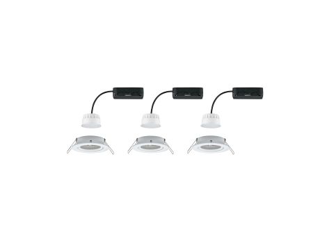 Zestaw wychylnych opraw wpuszczanych LED Nova Coin SH Zigbee RGBW  DIM okrągła 84mm 100° 3x6W 3x500lm 2200 - 6500 K IP23 230V Biały mat / aluminium - 7