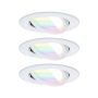 Zestaw wychylnych opraw wpuszczanych LED Nova Coin SH Zigbee RGBW  DIM okrągła 84mm 100° 3x6W 3x500lm 2200 - 6500 K IP23 230V Biały mat / aluminium - 3