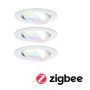 Zestaw wychylnych opraw wpuszczanych LED Nova Coin SH Zigbee RGBW  DIM okrągła 84mm 100° 3x6W 3x500lm 2200 - 6500 K IP23 230V Biały mat / aluminium - 2