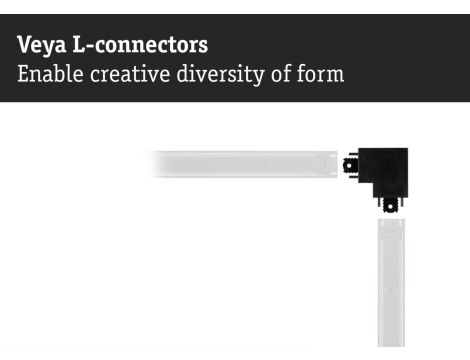 Łącznik szynowy L VEYA system 48V DC czarny matowy / tworzywo sztuczne - 3