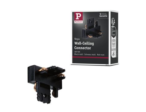Łącznik szynowy L ściana sufit VEYA system 48V DC czarny matowy / tworzywo sztuczne - 8