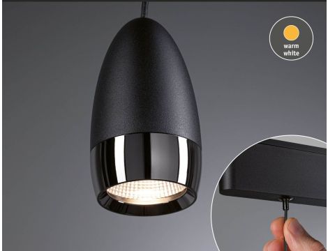 Oprawa zwieszana na szynoprzewód VEYA LYROS LED 5W 640lm IP20 3000K 48V DC czarny matowy / aluminium - 7