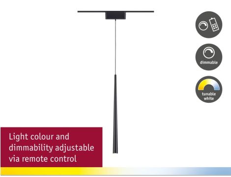 Oprawa zwieszana na szynoprzewód VEYA LYREN DIM LED 5,2W 500lm IP20 2700-6000K 48V DC czarny matowy / aluminium - 7