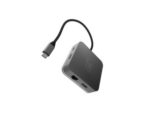 Adapter, Przejściówka, HUB USB-C Green Cell 6w1 (USB 3,0 HDMI Ethernet USB-C) do Apple MacBook, Dell XPS, Asus ZenBook i innych