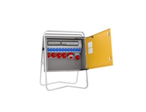 Rozdzielnica budowlana elBOX-L LW63-01220C wtyk CEE 63A gn:12xGK 230V 16A 2x16A 2x32A 1x63A 2xRCCB licznik