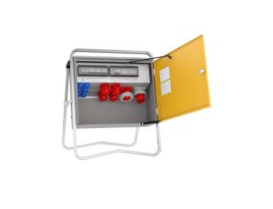 Rozdzielnica budowlana elBOX-M W63-014006 IP44 wtyk CEE 63A-5P gn: 6xGK 230V 16A 4xCEE 32A 1xCEE 63A 2xRCCB 6kA 774C9012