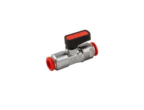 Zawór kulowy wtykowy Ghilux mini do węża fi 10 mm, PN20 mosiądz niklowany PTFE/NBR