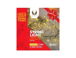 Lampki choinkowe - łańcuch GAŁĄZKA zielona CLF-01 600LED żółte 6m Forever Light