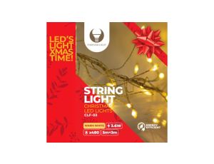 Lampki choinkowe - łańcuch GAŁĄZKA złoty CLF-03 480LED ciepłe białe 3m Forever Light