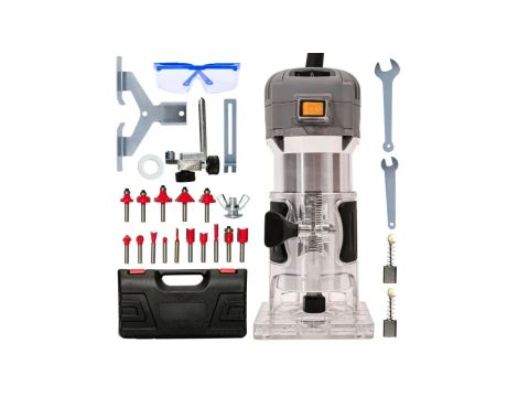 Frezarka górnowrzecionowa BESTEN BE-2536 800W 30 000 RPM 6-biegowa zestaw 15 frezów walizka