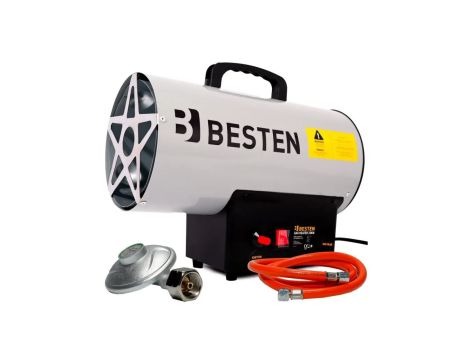 Nagrzewnica gazowa BESTEN BE0002529 25 kW przepływ 410 m/h reduktor i wąż w zestawie
