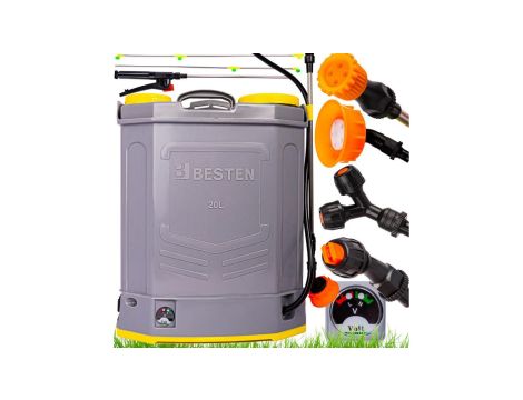 Opryskiwacz akumulatorowy plecakowy BESTEN BE-2876 12 V 20 L zestaw dysz