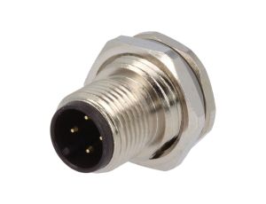 Złącze okrągłe M12 męskie proste do lutowania 4-PIN 250V T4130012041-000