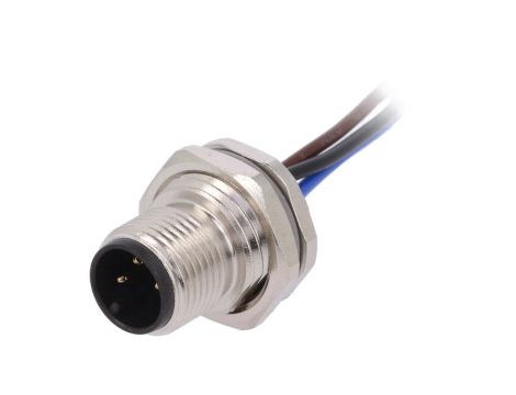 Złącze okrągłe M12 męskie proste 3pin 250V 0,2m T4171010003-001