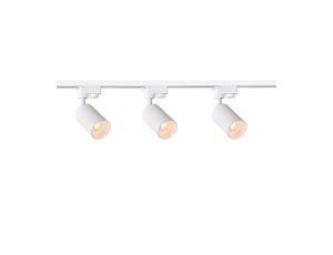 Szynoprzewód 2m biały + 3x Lampa MALGA T White + Końcówka zasilająca biała + Zaślepka biała