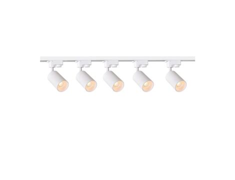 Szynoprzewód 2m biały + 5x Lampa MALGA T White + Końcówka zasilająca biała + Zaślepka biała