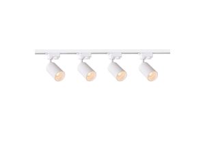 Szynoprzewód 2m biały + 4x Lampa MALGA T White + Końcówka zasilająca biała + Zaślepka biała