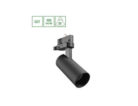 ANDROMEDA PRIME NA SZYNOPRZEWÓD 3F 3CCT 8W 230V 25st IP20 śr. 54x109x160mm CZARNY SPECTRUM