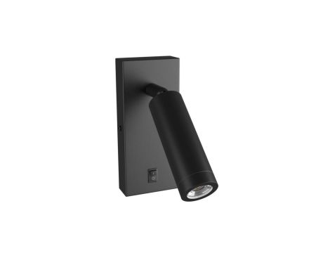 MADARA SLIM MR11 SWITCH KINKIET 230V IP20 38x95 + baza140x60x25 CZARNY z włącznikiem
