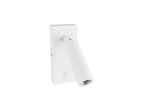 MADARA SLIM MR11 SWITCH KINKIET 230V IP20 38x95 + baza140x60x25 BIAŁY z włącznikiem