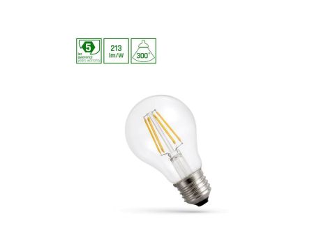 LED GLS E-27 230V 6.8W COG A-CLASS WW CLEAR SPECTRUM 5 lat gwarancji