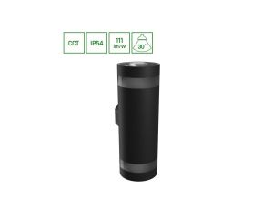 TORRE RING 18W CCT 230V IP54 99x78x244MM CZARNY OKRĄGŁA ELEWACYJNA DWUKIERUNKOWE