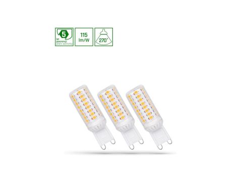 LED G9 230V 4W CW DIMMABLE SMD 5 LAT PREMIUM SPECTRUM 3-PACK