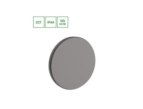 PIATTA 9W CCT 230V IP44 120x47MM SZARY OKRĄGŁA ELEWACYJNA