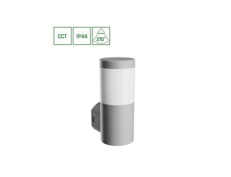 STELLA COLUMN WALL GU10 6W CCT 230V 270ST IP44 IK08 100X120X245MM SZARY OKRĄGŁA ELEWACYJNA