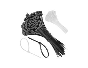 Opaski zaciskowe kablowe MIX 5 rozmiarów białe i czarne UV 100szt. DANTOM