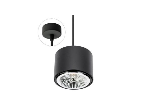 CHLOE AR111 NATYNKOWA GU10 250V IP20 120x85mm CZARNY okrągła nieruchoma baza okrągła kabel 1,5m