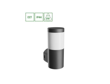 STELLA COLUMN WALL GU10 6W CCT 230V 270ST IP44 IK08 100X120X245MM CZARNY OKRĄGŁA ELEWACYJNA