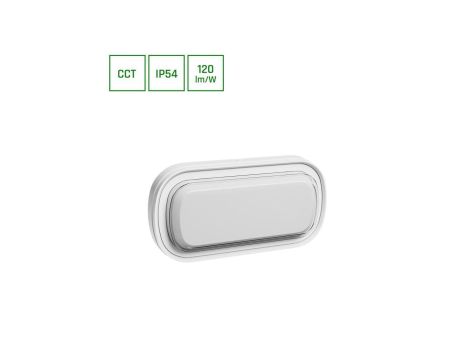 PASTILO 15W 3CCT 230V 120st IP54 IK10 266x137x47mm BIAŁY OWALNA