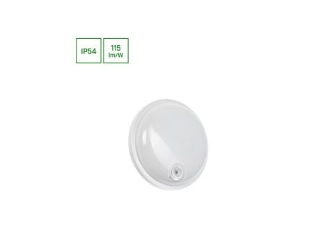 TECHNIC LAMP KANAŁOWA 20W NW 230V 120st IP54 IK07 220x60mm BIAŁY okrągła czujnik ruchu PIR