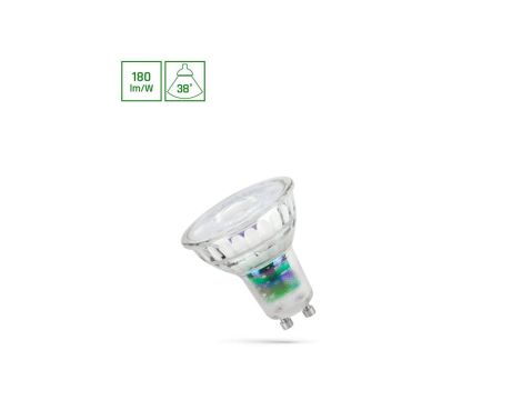 LED GU10 230V 2.5W SMD A-CLASS NW z soczewką szklana 38st SPECTRUM