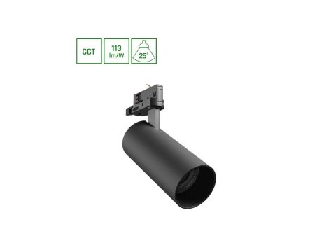 ANDROMEDA PRIME NA SZYNOPRZEWÓD 3F 3CCT 24W 230V 25st IP20 śr.76x177x228mm CZARNY SPECTRUM