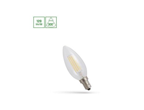 LED ŚWIECOWA E-14 230V 5.5W COG WW CLEAR SPECTRUM