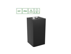TORRE 18W CCT 230V IP54 99x78x162MM CZARNY KWADRATOWA ELEWACYJNA DWUKIERUNKOWE