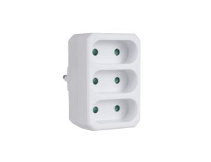 Gniazdko prądowe potrójne płaskie Maclean Energy MCE2123x6A wtyk uniwersalny MCE212