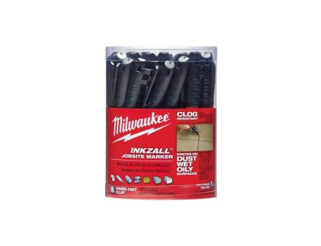 Marker budowlany czarny 1mm 36 szt. INKZALL MILWAUKEE 48-22-3100